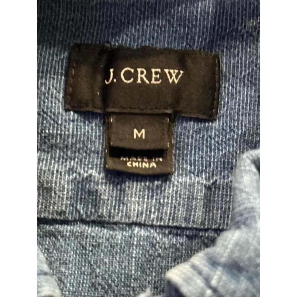 J.Crew Men’s Indigo Blue Short Sleeve Popover Shirt – Size M